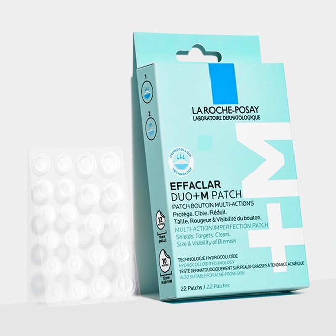 Hydrocolloid technology of La Roche-Posay Effaclar Duo+M Patch: creates a protective barrier to preserve moisture and absorb impurities.